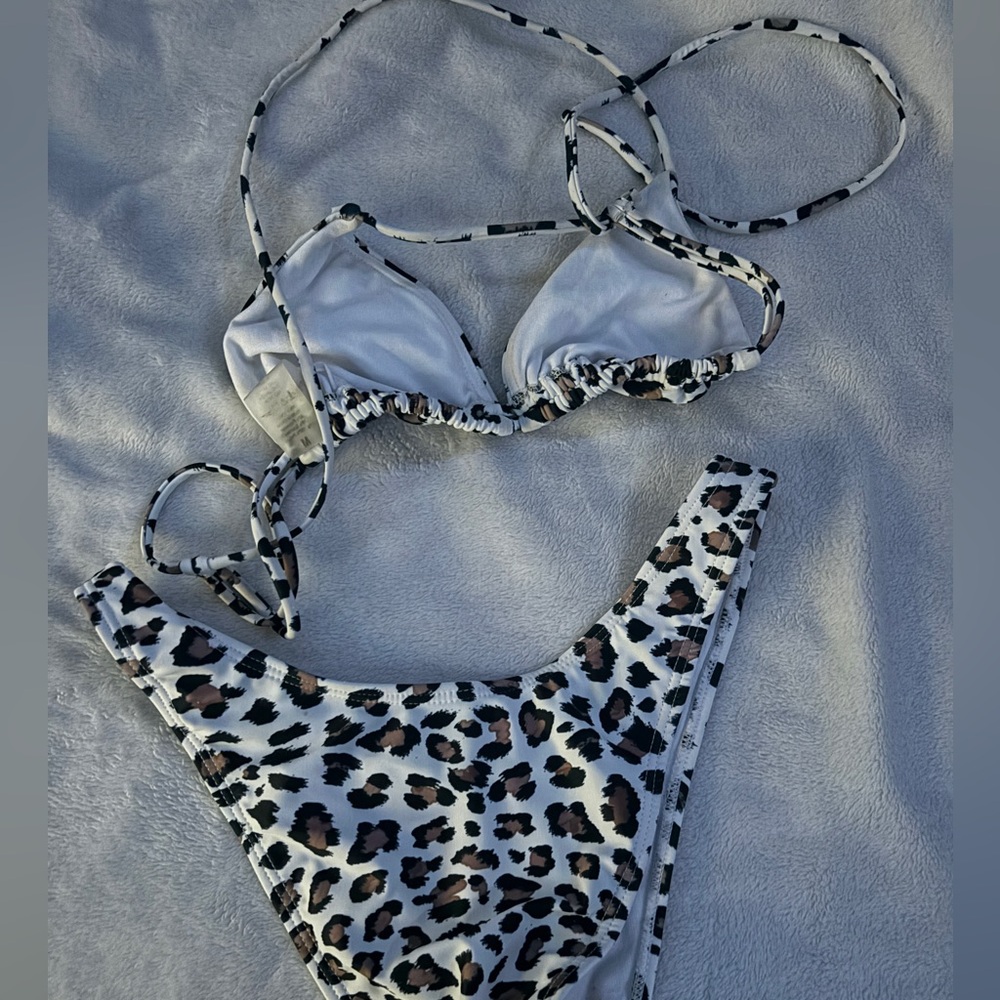 cheetah print swimsuit set